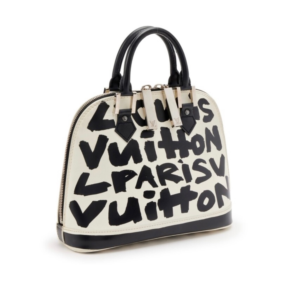 Louis Vuitton Black and White Leather Graffiti Alma MM
Silver Hardware, 2001